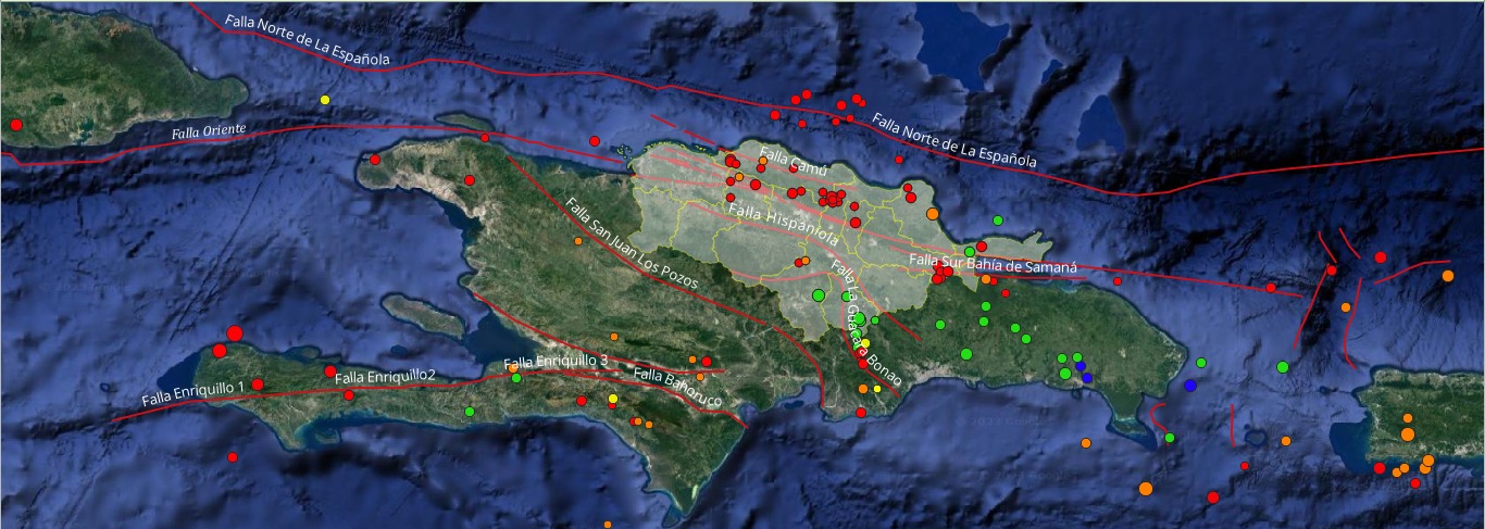 Detalle de la sismicidad en la región norte de República Dominicana en el mes de junio del 2023. 